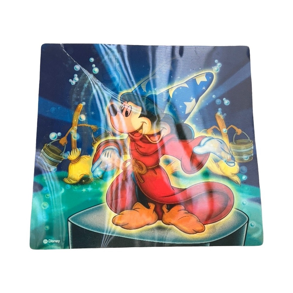 Vintage Disney Sorcerer Mickey Mouse Fantasia Lenticular Mouse Pad 3 Movements